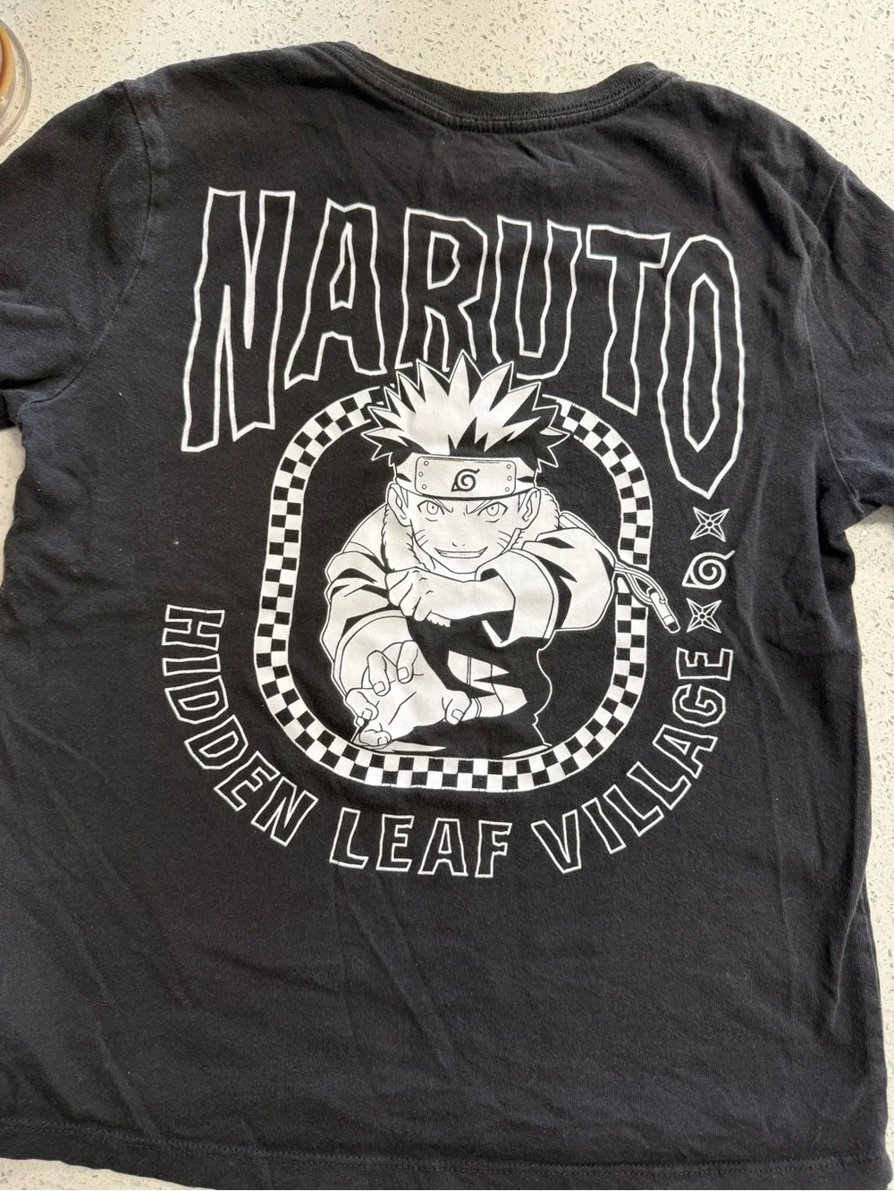 Old Navy Black Kids Graphic Tee with White Naruto Chest Print